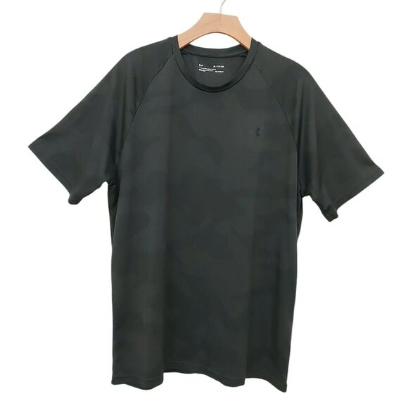 Under Armour Jersey Mens XL Green Camo Short Sleeve Breathable Loose HeatGear - Picture 1 of 11